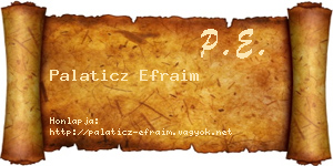 Palaticz Efraim névjegykártya